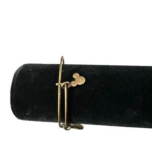 Signed Alex & Ani x Disney Copper Tone Mickey Mouse Initial C Adjustable Bangle